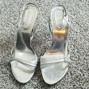 Nine West silver heel sandals